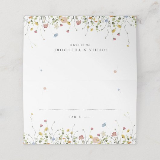 Spring Wildflower Garden Floral Minimalistische br Plaatskaartje (Buitenkant ongevouwen)