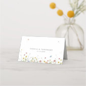 Spring Wildflower Garden Floral Minimalistische br Plaatskaartje (Achterkant)