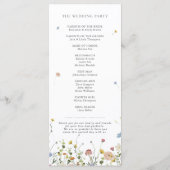 Spring Wildflower Garden Floral Minimalistische br Programmakaart (Achterkant)
