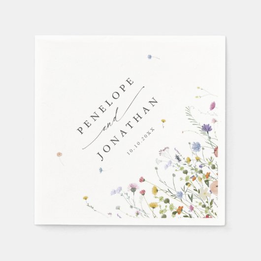 Spring Wildflower Garden Floral Minimalistische br Servet (Voorkant)