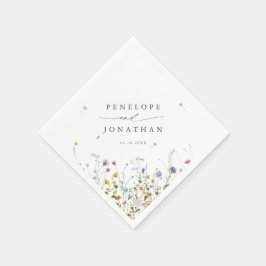 Spring Wildflower Garden Floral Minimalistische br Servet