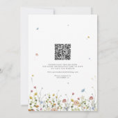 Spring Wildflower Garden Floral QR Code Huwelijk Kaart (Achterkant)