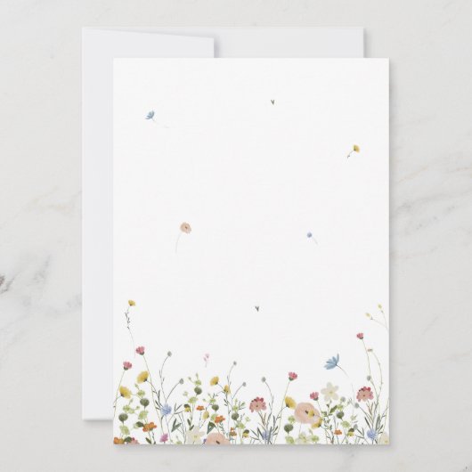 Spring Wildflower Garden Floral Repetitie Diner Kaart (Achterkant)