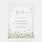 Spring Wildflower Garden Floral Wedding Welkom Acryl Bord (Voorkant)