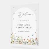 Spring Wildflower Garden Floral Wedding Welkom Acryl Bord (Hoek)