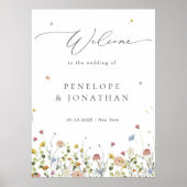 Spring Wildflower Garden Floral Wedding Welkom Poster (Voorkant)