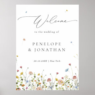 Spring Wildflower Garden Floral Wedding Welkom Poster