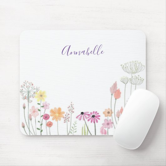 Spring Wildflower Garden | Gepersonaliseerd Muismat (Met muis)