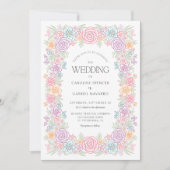 Spring Wildflower Garden Kleurrijke bruiloft Kaart (Voorkant)