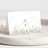 Spring Wildflower Garden Minimalist Place Card Kaart