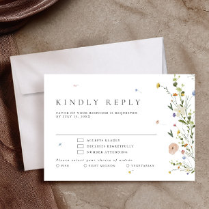 Spring Wildflower Garden Minimalistische Bloemenbr RSVP Kaartje