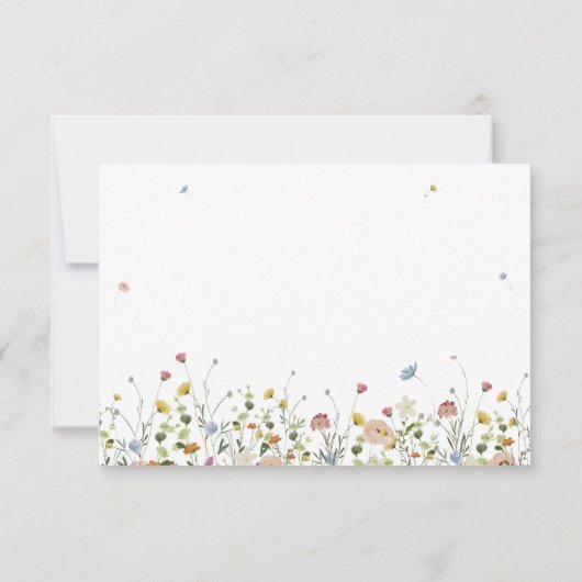 Spring Wildflower Garden Minimalistische Bloemenbr RSVP Kaartje (Achterkant)