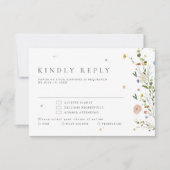 Spring Wildflower Garden Minimalistische Bloemenbr RSVP Kaartje (Voorkant)