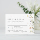 Spring Wildflower Garden Minimalistische Bloemenbr RSVP Kaartje (Staand voorkant)