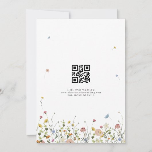 Spring Wildflower Garden Minimalistische Bloemenfo Save The Date (Achterkant)