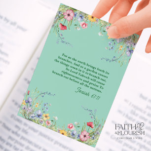 Spring Wildflower Garland Bible Scripture Bladwijz Advieskaart