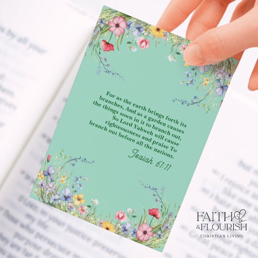 Spring Wildflower Garland Bible Scripture Bladwijz Advieskaart