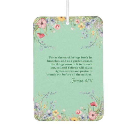 Spring Wildflower Garland Bijbel Luchtverfrisser (Voorkant)