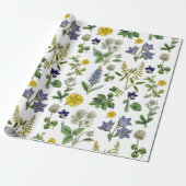 Spring Wildflower Geel en Paarse Bloemen Cadeaupapier (Uitgerold)