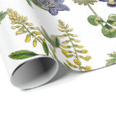 Spring Wildflower Geel en Paarse Bloemen Cadeaupapier (Rol Hoek)