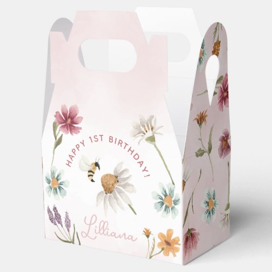 Spring Wildflower Gelukkige Verjaardag Favor Box Bedankdoosjes (Geopend)
