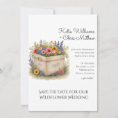 Spring Wildflower geschenkdoos QR Code Foto uitnod Kaart (Voorkant)