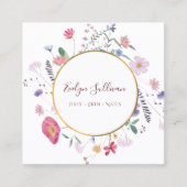 Spring wildflower gouden cirkel visitekaartje (Voorkant)