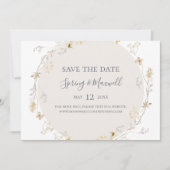 Spring Wildflower | Horizontaal wit sparen de Datu Save The Date (Voorkant)
