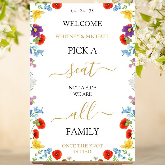 Spring Wildflower Kies een stoel Gepersonaliseerde Poster
