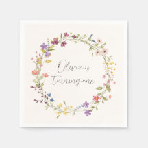 Spring Wildflower krans 1e verjaardagsfeestje