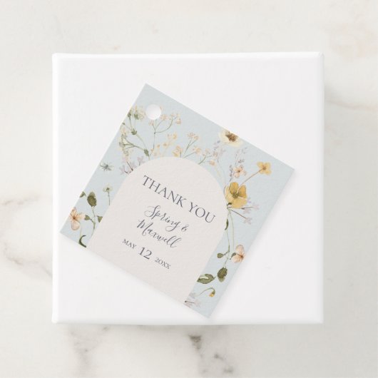 Spring Wildflower | Licht blauw Dank u Bedankjes Labels (In situ)