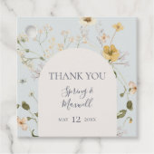 Spring Wildflower | Licht blauw Dank u Bedankjes Labels (Voorkant)