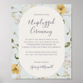 Spring Wildflower | Lichtblauw Unplugged Ceremony Poster (Voorkant)