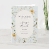 Spring Wildflower | Light Blue Folded Wedding Programma (Voorkant)