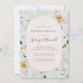 Spring Wildflower | Light Blue Wedding Brunch Kaart (Voorkant)