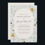 Spring Wildflower | Light Blue Wedding Brunch Kaart<br><div class="desc">Deze voorjaarsbloem | De lichte blauwe bruinbruidsbruidsuitnodiging is perfect voor uw bijtende vintage boho brunch. Het ontwerp is voorzien van kleurrijke, elegante, minimalistische waterverf wilde bloemen. Het doet de kijker denken aan een klassieke eenvoudige bohemische zomertuinweide. Een hoogtepunt van het ontwerp is hoe de bloem en de groen minimaal en...</div>