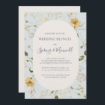 Spring Wildflower | Light Blue Wedding Brunch Kaart<br><div class="desc">Deze voorjaarsbloem | De lichte blauwe bruinbruidsbruidsuitnodiging is perfect voor uw bijtende vintage boho brunch. Het ontwerp is voorzien van kleurrijke, elegante, minimalistische waterverf wilde bloemen. Het doet de kijker denken aan een klassieke eenvoudige bohemische zomertuinweide. Een hoogtepunt van het ontwerp is hoe de bloem en de groen minimaal en...</div>