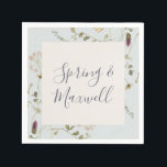 Spring Wildflower | Light Blue Wedding Napkins Servet<br><div class="desc">Deze voorjaarsbloem | lichtblauwe bruiloft luiers zijn perfect voor je trouwe boho bruiloft. Het ontwerp is voorzien van kleurrijke, elegante, minimalistische waterverf wilde bloemen. Het doet de kijker denken aan een klassieke eenvoudige bohemische zomertuinweide. Een hoogtepunt van het ontwerp is hoe de bloem en de groen minimaal en modern worden...</div>