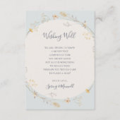 Spring Wildflower | Light Blue Wishing Well Card Informatiekaartje (Voorkant)