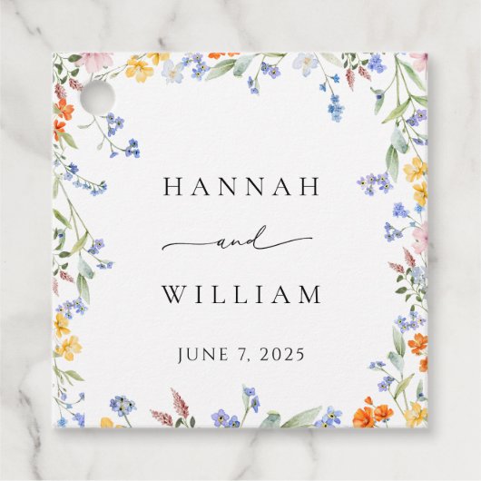 Spring Wildflower Lijst Garden Wedding Bedankjes Labels (Voorkant)