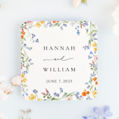 Spring Wildflower Lijst Garden Wedding Vierkante Sticker