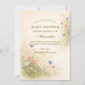 Spring Wildflower Meadow Baby Shower Kaart (Voorkant)
