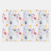 Spring Wildflower Meadow Bloemtuin Modern Inpakpapier Vel (Voorkant)
