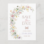 Spring Wildflower Meadow Bruiloft Save the Date Aankondigingskaart (Voorkant)
