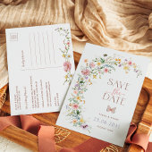 Spring Wildflower Meadow Bruiloft Save the Date Aankondigingskaart