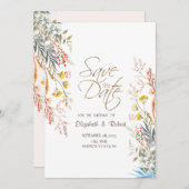 Spring Wildflower Meadow Dried Save the Date (Voorkant / Achterkant)