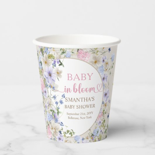 Spring Wildflower Meadow Garden Baby shower Papieren Bekers (Voorkant)
