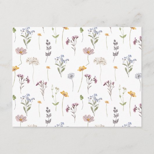 Spring Wildflower Meadow Garden Boho Wishing Well Informatiekaartje (Achterkant)