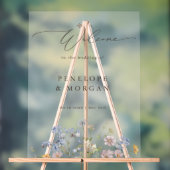 Spring Wildflower Meadow Garden Bruiloft Welkom Acryl Bord (Neutraal)