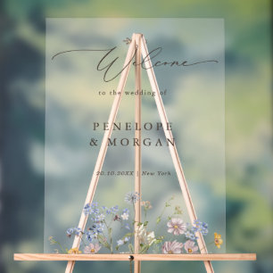 Spring Wildflower Meadow Garden Bruiloft Welkom Acryl Bord